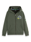 Preview: Scotch & Soda Regular-fit artwork zip-through hoodie DARK GREEN