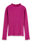 Preview: Scotch & Soda Mock neck ribbed slim-fit long-sleeve t-shirt DARK PINK