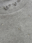 Preview: Creamie Langarmshirt Light Grey Melange mit Strassteinen