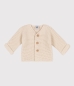 Preview: Petit Bateau Baby-Cardigan kraus rechts gestrickt aus Baumwolle Avalanche