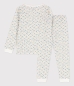 Mobile Preview: Petit Bateau Blumen-Pyjama aus Doppeljersey für kleine Mädchen MARSHMALLOW/MULTICO