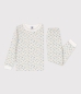 Mobile Preview: Petit Bateau Blumen-Pyjama aus Doppeljersey für kleine Mädchen MARSHMALLOW/MULTICO