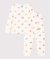 Preview: Petit Bateau Pyjama aus Samt mit Herzmotiv für kleine Mädchen