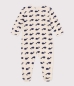 Preview: Petit Bateau Pyjama Strampler aus Samt mit Meereswalen