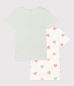 Mobile Preview: Petit Bateau T-Shirts aus Baumwolle mit Herzmotiv im 2er-Set für kleine Mädchen
