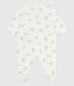 Preview: Petit Bateau Strampler aus bedrucktem Doppeljersey MARSHMALLOW/BRUN