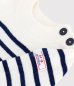 Preview: Petit Bateau Baby-Pullover im Marine-Look aus Wolle und Baumwolle mit Streifen