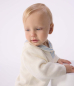 Preview: Petit Bateau Baby-Pullover mit Schalkragen gestreifter Baumwolle