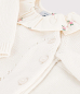 Preview: Petit Bateau 2-teiliges Baby-Set aus Wolle und Baumwolle mit geblümtem Rüschenkragen
