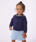 Preview: Petit Bateau Baby-Shorts aus besticktem Chambray BLEU CLAIR