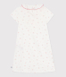 Preview: Petit Bateau Nachthemd aus Baumwolle mit Blumen-Lochstickerei MARSHMALLOW/MULTICO