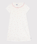 Preview: Petit Bateau Nachthemd aus Baumwolle mit Blumen-Lochstickerei MARSHMALLOW/MULTICO
