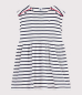 Preview: Petit Bateau Ärmelloses Kleid aus Baumwolle mit Streifen MARSHMALLOW/SMOKING