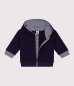 Preview: Petit Bateau Baby-Kapuzensweatshirt aus Baumwolle mit Streifenverzierungen