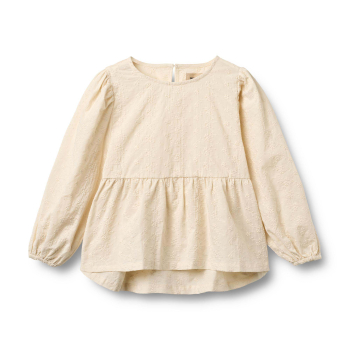 Wheat Mädchen Bluse eggshell mit Broderie Anglaise
