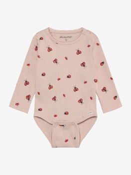 Minymo Body LS AOP Rib Peach Whip
