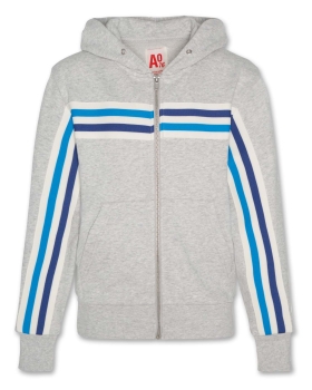 AO76 norman hoodie full zip tape heather grey