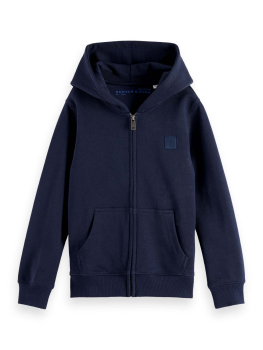 Scotch & Soda CORE Regular-fit logo badge zip through hoodie Sky Captain