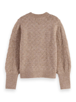 Scotch & Soda Lightweight ajour-knitted pullover MEDIUM BEIGE