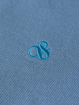 Preview: Scotch & Soda embroidery pique  garmentdyed polo Captain Blue