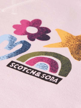 Preview: Scotch & Soda Front and back artwork shortsleeve sweatshirt Lilac Snow