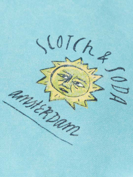 Preview: Scotch & Soda Front and back artwork shortsleeve washed sweatshirt Milky Blue