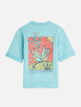 Preview: Scotch & Soda Front and back artwork shortsleeve washed sweatshirt Milky Blue