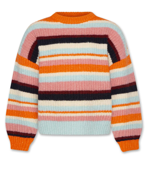 AO76 gestreifter Strickpullover c-neck striped multicolour