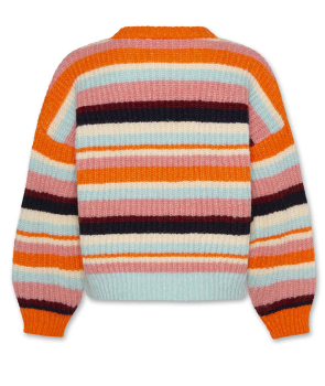 AO76 gestreifter Strickpullover c-neck striped multicolour