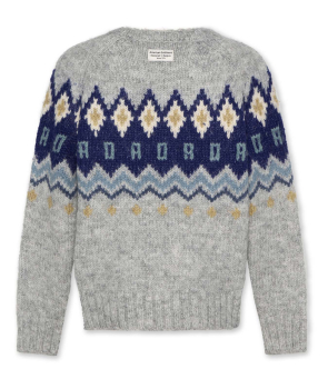 AO76 Strickpullover jacquard heather grey