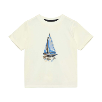 En Fant T-shirt Egret mit Bootsaufdruck