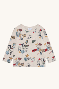 Hust & Claire HCAnton Badges Langarmshirt Wheat Melange