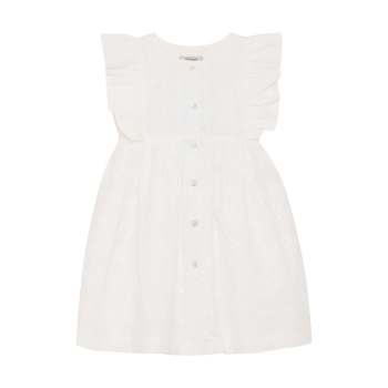 Huttelihut Sommerkleid Embroidery mit Rüschen Antique White