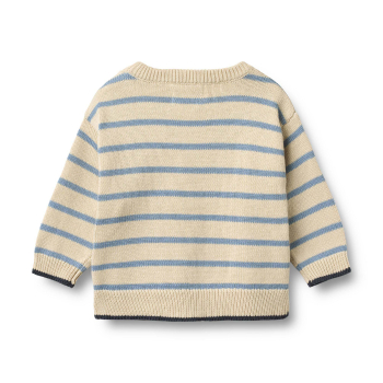 Preview: Wheat Strickpullover faded denim stripe