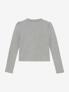 Creamie Langarmshirt Light Grey Melange mit Strassteinen