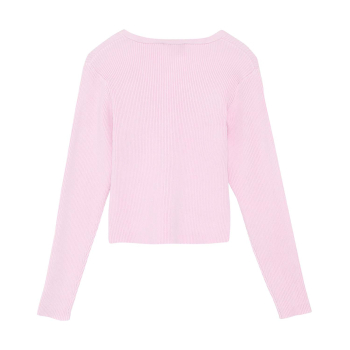 Creamie Cardigan Rib Rose Pink