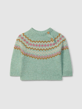 Laranjinha I5692 JACQUARD Strickpullover Aqua Blue