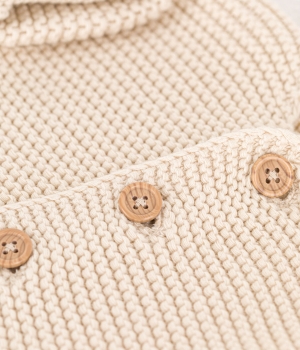 Petit Bateau Baby-Cardigan kraus rechts gestrickt aus Baumwolle Avalanche