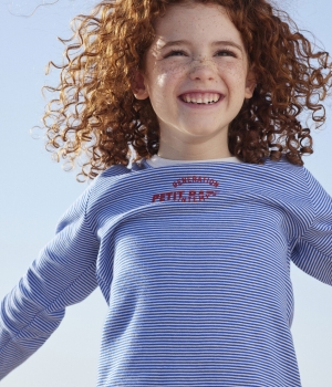 Petit Bateau Streifen-Pyjama aus Baumwolle für Mädchen und Jungen PERSE/MARSHMALLOW