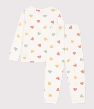 Petit Bateau Pyjama aus Samt mit Herzmotiv für kleine Mädchen