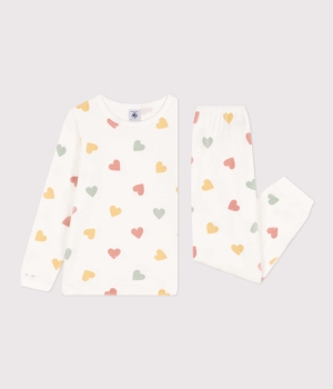 Petit Bateau Pyjama aus Samt mit Herzmotiv für kleine Mädchen