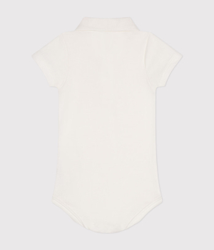 Preview: Petit Bateau Kurzärmeliger Baby-Body mit Polokragen aus Baumwolle