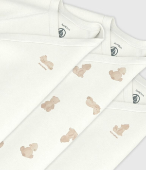 Preview: Petit Bateau Set langärmeliger Wickelbodys aus bedruckter Baumwolle