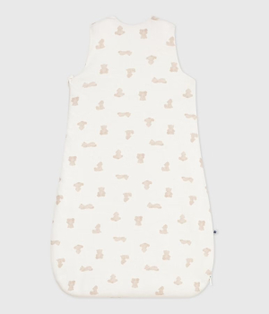 Petit Bateau Babyschlafsack aus Baumwolle mit Bärmotiv weiss/BRUN