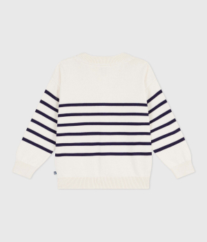 Preview: Petit Bateau Kinder-Cardigan aus Baumwolle mit Streifen