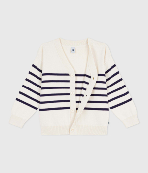 Preview: Petit Bateau Kinder-Cardigan aus Baumwolle mit Streifen