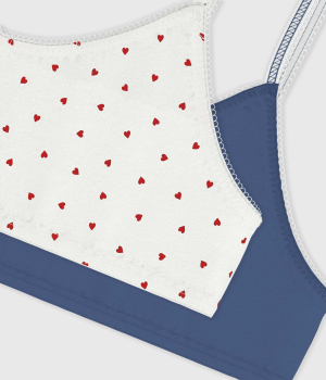 Preview: Petit Bateau Set Mädchen-Bustiers mit Herz-Motiv