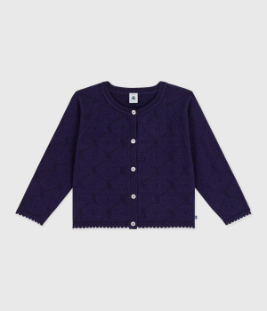 Petit Bateau Kinder-Cardigan aus einfarbiger Baumwolle