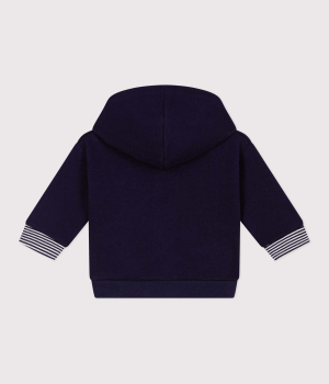 Preview: Petit Bateau Baby-Kapuzensweatshirt aus Baumwolle mit Streifenverzierungen