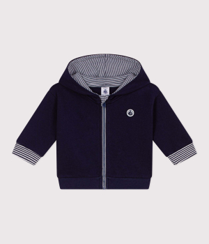Petit Bateau Baby-Kapuzensweatshirt aus Baumwolle mit Streifenverzierungen